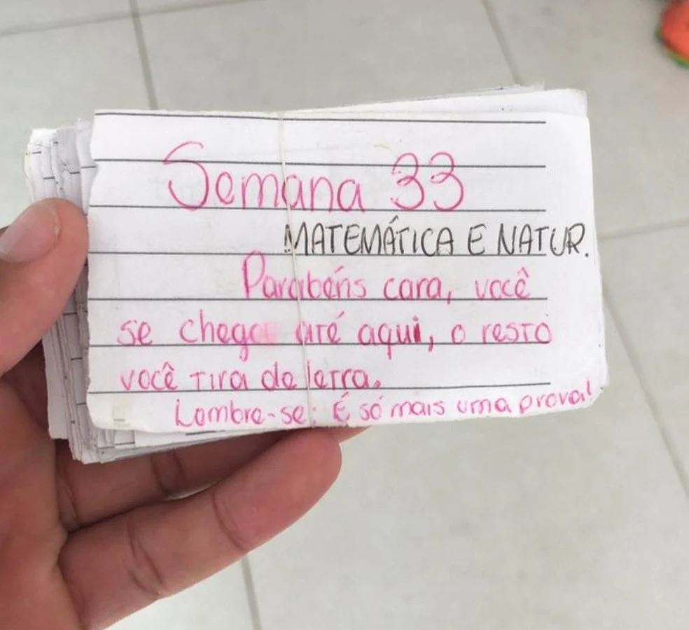 Bloco para uma semana de estudo — Foto: Arquivo pessoal