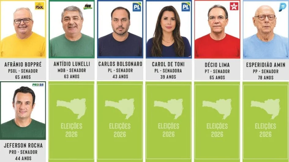 Corrida ao Senado a três meses das eleições em SC (Arte: Ben Ami Scopinho, NSC Total)