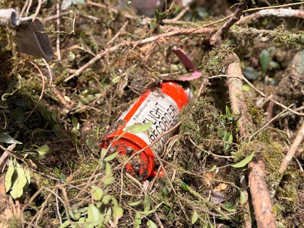 Imagens da 'caixa preta' recuperada do helicóptero que caiu em Urubici, com o cantor Rick e mais 4 — Foto: Força Aérea Brasileira (FAB)